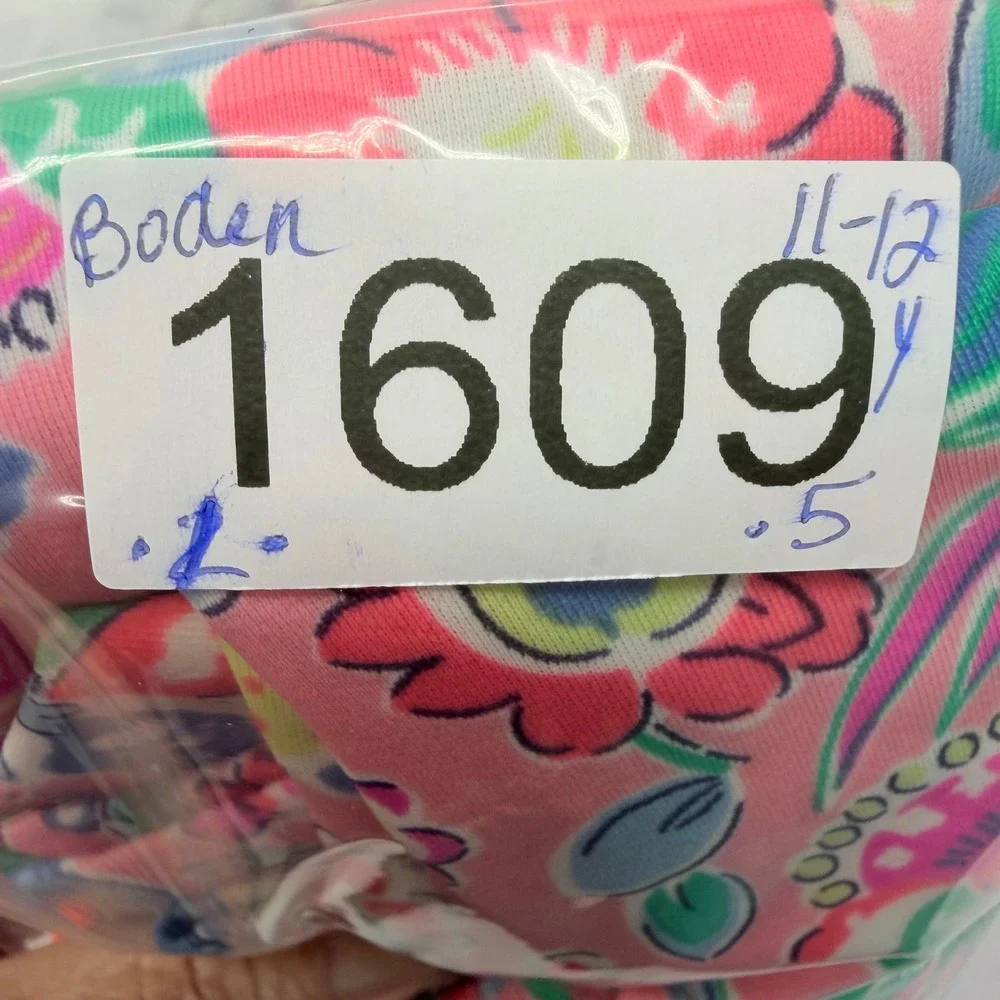 Boden Rash Guard Swim Top Girls 11-12Y Pink‎ Floral Long Sleeve Sun Protection